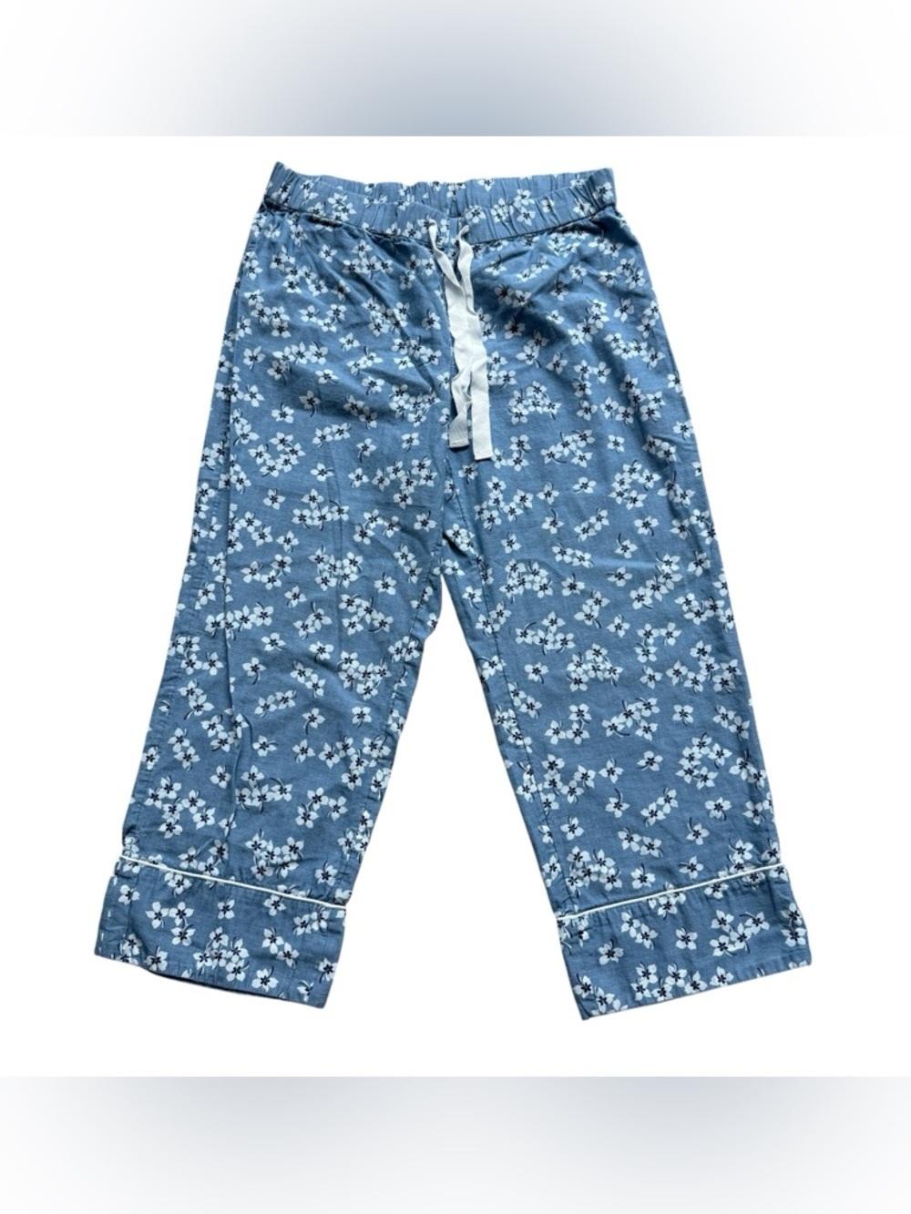 Draper James Lands End Floral Pajama Pants Blue Cotton Lounge S Feminine Cozy